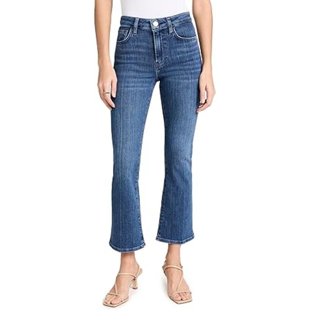 FRAME Women's Le Crop Mini Boot Jeans medium wash RAW HEM Womens size 27